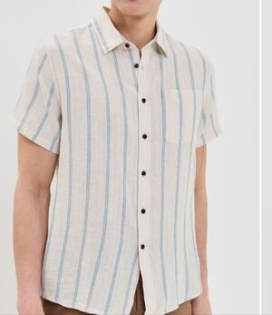 Katin Alan Shirt Vintage White Linen Small